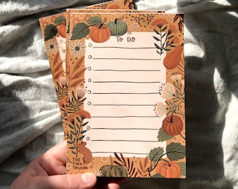 Pumpkins and Gourds TO-DO  List- A6- Cottagecore- Organisation-Mindfulness- Memo- Cute Eco Stationery- Sustainable Gifting