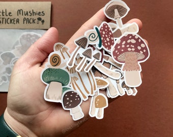 Little Mushies Sticker Pack! Mushroom- Water Resistant- Cottagecore- Cosy Stickers- Laptop sticker