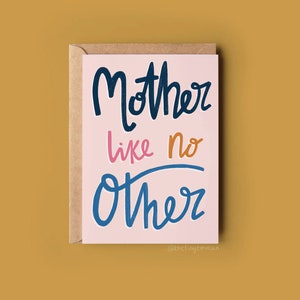 Moeder als geen ander- A6 Moederdagkaart- eigentijdse slogan- Mum- Love You Mum- Mat dikke gerecyclede kaart