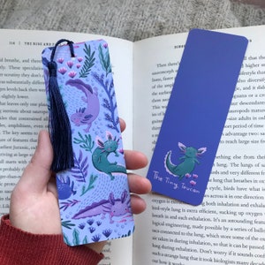 Axolotl bookmark- With or without tassel- Kawaii bookmark- Book worm gift- Book lover-  Pretty Stationery