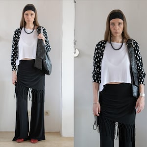 Marella Polka Dot Shrug | vintage secondhand preloved pre-owned Italian designer cotton fine knit knitted 3/4 bracelet sleeve sweater