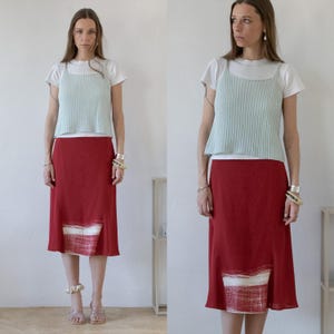 Marella Knitted Tank | vintage secondhand preloved pre-owned pale mint Italian ribbed knitted cotton camisole tank top, xs-m