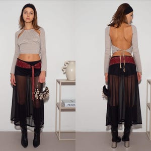 SS1996 Martin Margiela Metal Ring Top | rare archive ring neckband top knit work Miss Deanna 1996 Spring Summer collectors piece in sand oat