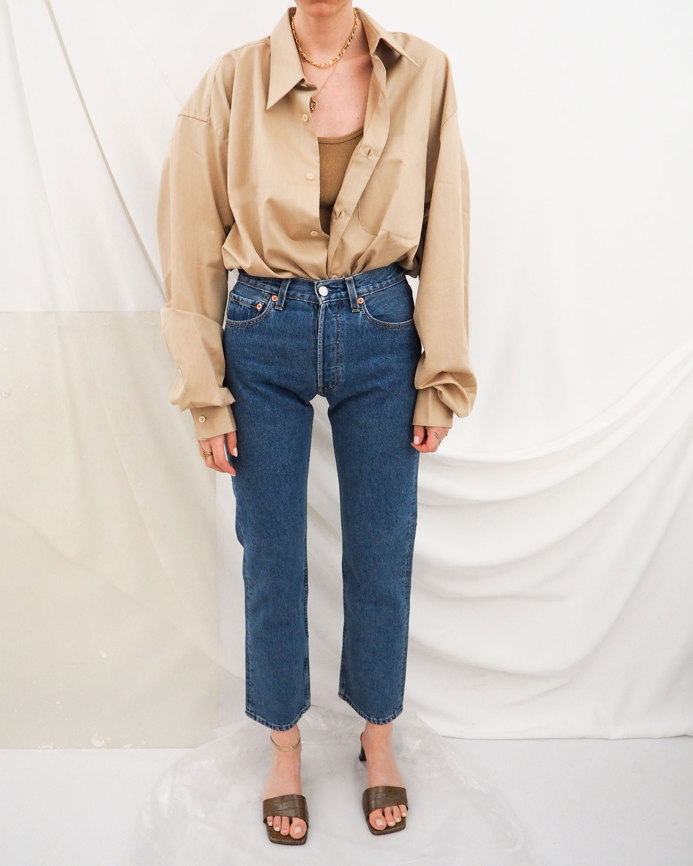 Vintage Deadstock Levi's 501 (New) Levis Tall Jeans in Blue Mid Denim Red Tab | New Old Stock High Waist 90s Jeans Size Xs XXS Small Medium