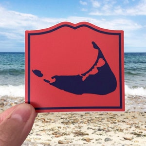 Nantucket Sticker, Pack of 2, Nantucket Decal, Nantucket Car Decal, Nantucket Laptop Sticker, Nantucket Map Sticker, Nantucket Vinyl Sticker