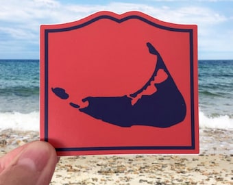 Nantucket Sticker, Nantucket Decal, Nantucket Car Decal, Nantucket Laptop Sticker, Nantucket Map Sticker, Nantucket Vinyl Sticker