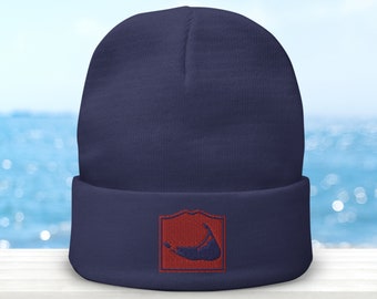 Nantucket Beanie, Nantucket Knit Beanie, Nantucket Winter Hat, Nantucket Beanie Cap, Nantucket Knit Cap, Nantucket Hat, Nantucket Cap, ACK