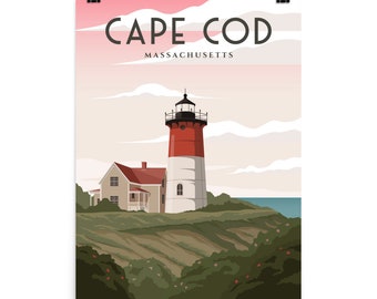 Cape Cod Lighthouse Poster, Cape Cod Print, Cape Cod Wall Art, Cape Cod Art, Cape Cod Poster, Cape Cod Wall Decor, Cape Cod Lighthouse Print
