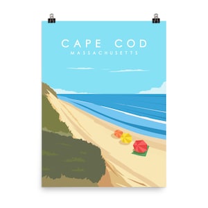 Affiche de plage de Cape Cod, Art mural de Cape Cod, Impression de Cape Cod, Cadeaux de Cape Cod, Décoration murale de Cape Cod, Affiches de Cape Cod, Affiche de Cape Cod vintage