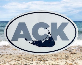 Nantucket Sticker, Pack of 2 Nantucket Oval Stickers, Nantucket Oval Sticker, Nantucket Decal, ACK Sticker, Nantucket Map Sticker