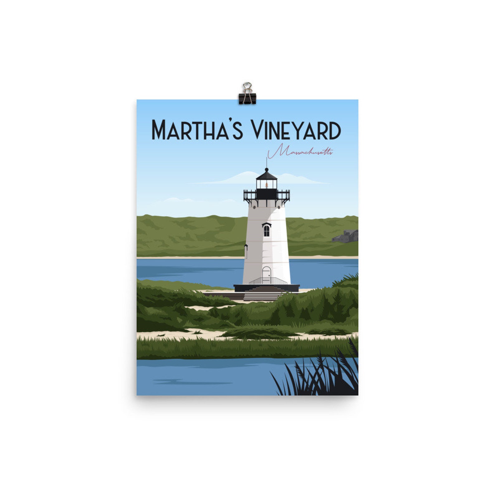 Martha's Vineyard Poster Martha's Vineyard Lighthouse Etsy