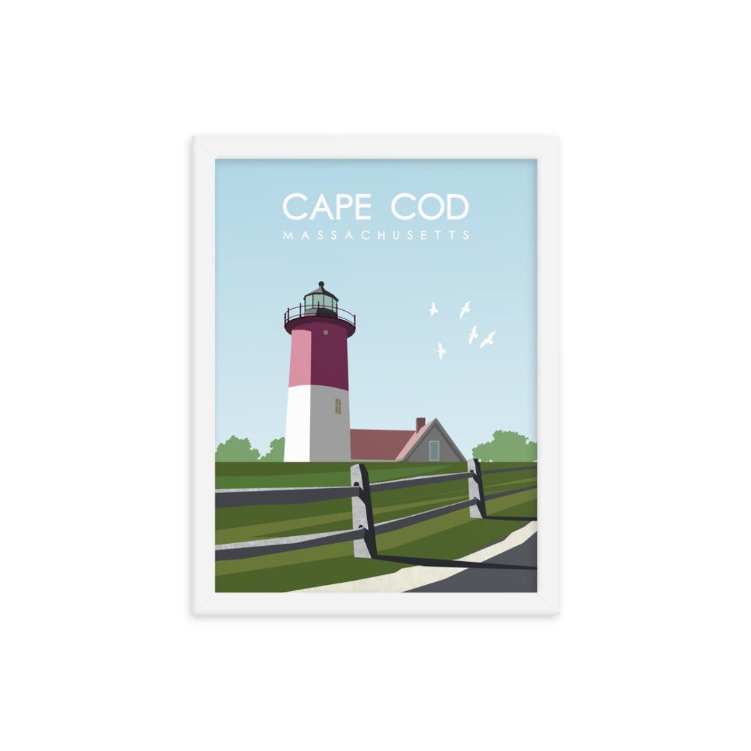 Cape Cod Visuals Cape Cod Lighthouse Framed Poster, Cape Cod Print, Cape Cod Wall Art ...