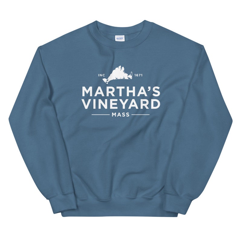 Martha's Vineyard tröja, Marthas Vineyard tröja, Martha's Vineyard MA tröja, Martha's Vineyard tröjor, MVY tröja Indigo Blue
