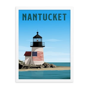 Nantucket Lighthouse Framed Poster, Nantucket Print, Nantucket Wall Art, Nantucket Art, Nantucket Poster, Nantucket Wall Decor