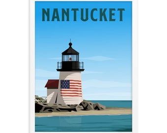 Nantucket Lighthouse Framed Poster, Nantucket Print, Nantucket Wall Art, Nantucket Art, Nantucket Poster, Nantucket Wall Decor
