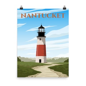 Nantucket Lighthouse Poster, Nantucket Print, Nantucket Wall Art, Nantucket Art, Nantucket Poster, Nantucket Wall Decor
