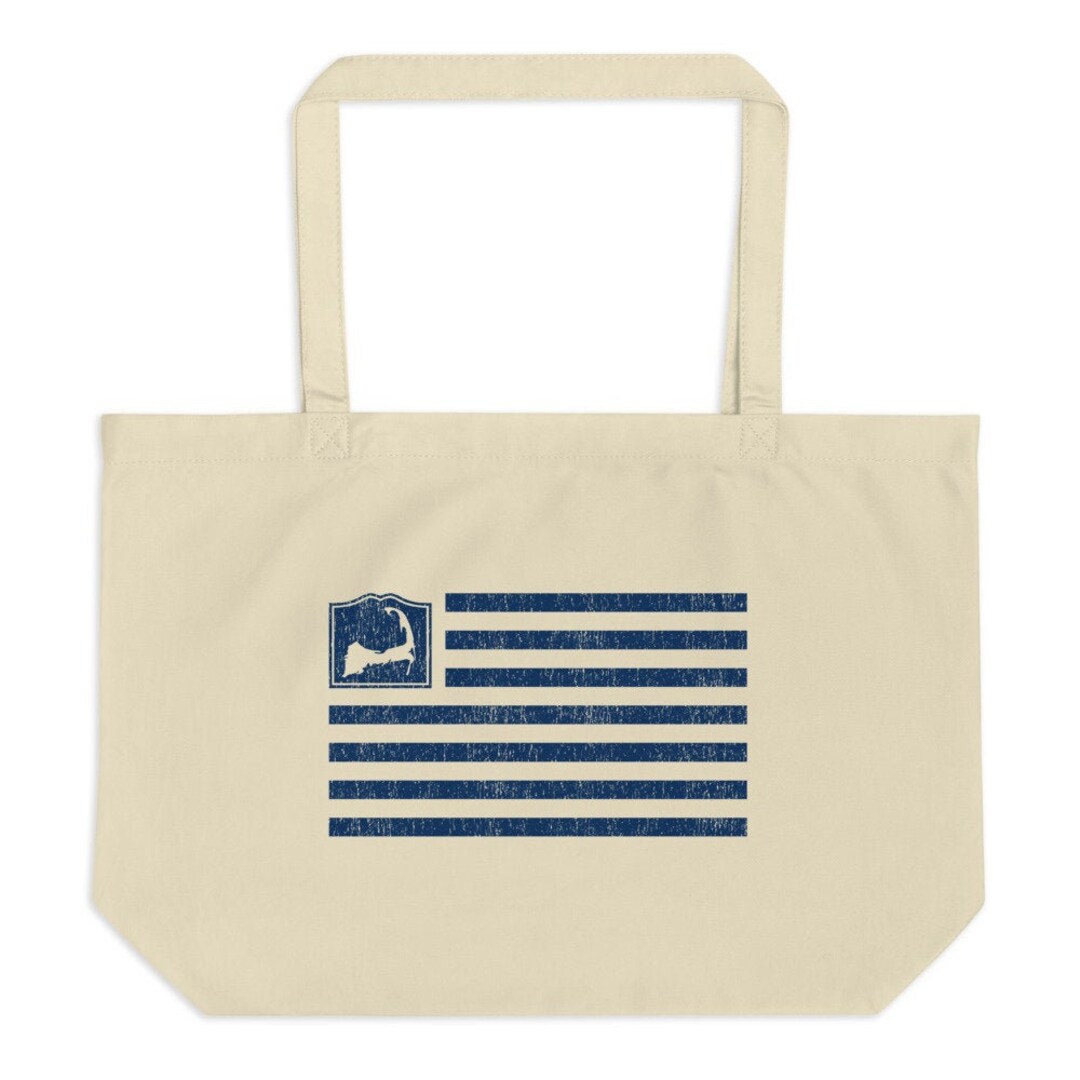 Cape Cod Flag Valance Cape Cod Flag Large Tote Bag, Cape Cod Mass Tote Bag, Cape Cod MA Bag ...