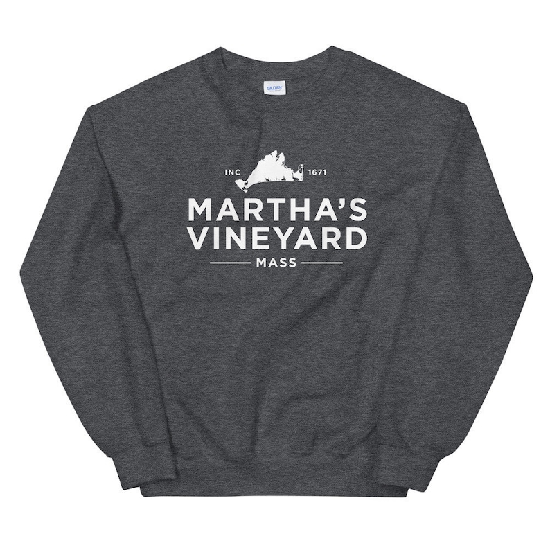 Martha's Vineyard tröja, Marthas Vineyard tröja, Martha's Vineyard MA tröja, Martha's Vineyard tröjor, MVY tröja Dark Heather