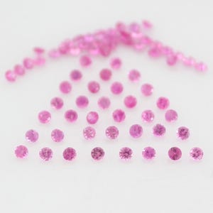 Natural Ruby Round Shape Faceted Loose Gemstone In Size 1mm to 3mm, AAA Quality