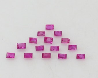 2.5 x 2 mm and 3 x 2 mm Ruby Baguette Faceted Loose gemstone AA Quality