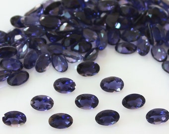 Blue Iolite Oval Shape Faceted 5x3mm and 6x4mm Loose gemstone AAA Quality, Inclusion Free