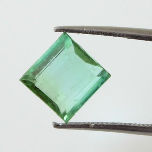 Green Tourmaline 8mm 3 carat Square Faceted Natural Loose Gemstones, Gemstone For Jewelry, Rare Find.