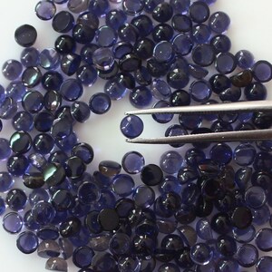 Natural Iolite Round Cabochon Loose gemstone In Size 3mm, 4mm and 5mm AA Quality, slight inclusion,