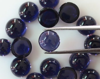 Blue Iolite Round Cabochon 8 mm Loose gemstone AAA Quality, Inclusion Free