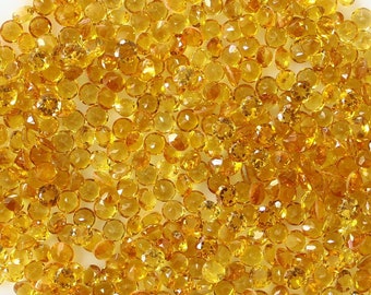 Natural Citrine Stone Faceted Round Cut Gemstone | 2mm, 2.5mm and 3mm Yellow Citrine Jewelry Making Gemstone | Wholesale Factory Price