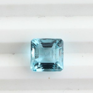 Natural blue Aquamarine Asscher Cut 7mm, 1.50 Carat Loose Gemstones Top Quality, Gemstone For Jewelry Making