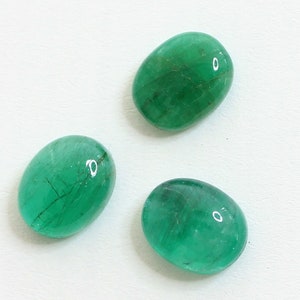 Zambian Emerald 8x6mm to 10x8mm Oval Cabochons Loose Gemstones, Natural gemstone For Jewelry, #856.