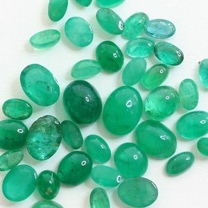 Zambian Emerald 4X3mm to 11x9mm Oval Cabochons Loose Gemstones, Natural gemstone For Jewelry #588, 788.