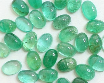 Zambian Emerald 6X4mm to 8X6mm Oval Cabochons Loose Gemstones, Natural Gemstone For Jewelry, #787.