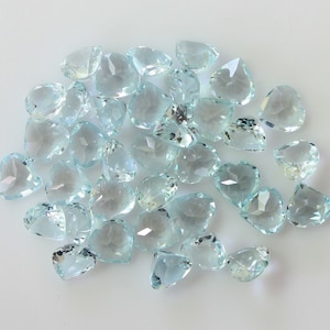Natural Aquamarine Heart Faceted Loose gemstone light blue Colour A Quality, 5mm and 6mm,