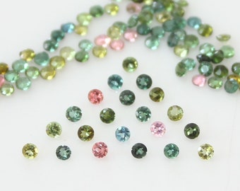Natural Tourmaline Multi-Color 2mm and 2.5 mm Round Faceted Loose gemstone AAA Quality, Inclusion Free, Gems For Jewelry.