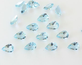 Wholesale Lot 6x4mm Pear Facet Cut Natural Aquamarine Loose Calibrated Gemstone Wholesale Lot 6x4mm Pear Facet Cut Natural Aquamarine Loose Calibrated Gemstone