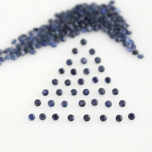 Natural Blue Sapphire Round 0.8 mm to 1.5 mm Faceted Loose gemstone AAA Quality image 1