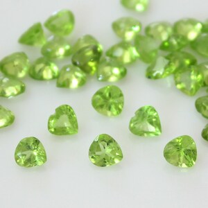 Natural Peridot Heart Faceted 4 mm and 5 mm Loose gemstone AA Quality, Gemstone For Jewelry,