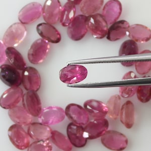 Natural Pink Tourmaline 5x3mm, 6x4mm, 7x5mm, 8x6mm, 9x7mm and 10x8mm Oval Faceted Loose gemstone A Quality, Gemstone For jewelry.