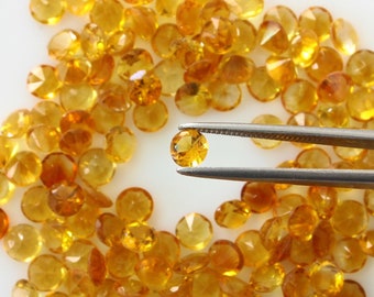 Natural Citrine 5mm and 6mm Citrine Round Faceted Loose gemstone Lemon color, good quality, Gemstone For Jewelry.