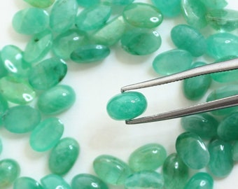 Zambian Emerald 6X4mm Oval Cabochons Loose Gemstones, Natural Gemstone For Jewelry, Rare Find, #546.
