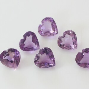 Natural Brazilian Amethyst Faceted Loose gemstone, Heart Shape, 8mm,9mm, and 10mm A Quality