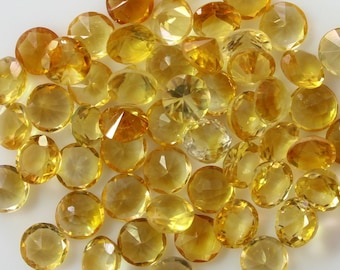 Natural Citrine  6mm and 7mm Round Faceted Loose gemstone, light yellow, Gemstone For Jewelry, clearance.