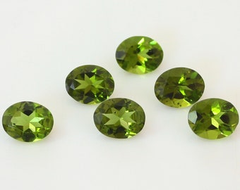 Natural Peridot Olive Green Oval Shape Faceted Loose gemstone A Quality, Available in size 9x7 mm and 10x8 mm,