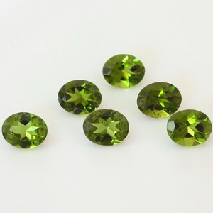Natural Peridot Olive Green Oval Shape Faceted Loose gemstone A Quality, Available in size 9x7 mm and 10x8 mm,