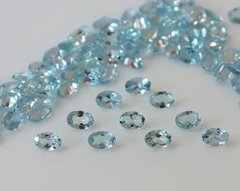 Natural Aquamarine gemstone 5x3mm and 6x4mm Aquamarine Oval Shape Faceted Loose gemstone AA quality