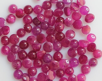 Ruby Round Cabochon Natural loose gemstone AAA Quality, Available in size 3 mm to 4 mm,