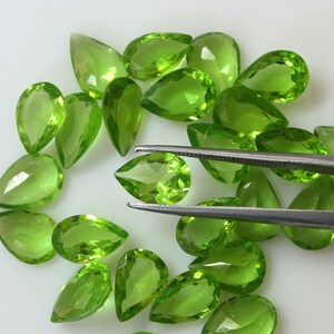 Natural Peridot Pear Faceted Loose gemstone In Size 8x5mm, 8x6mm, 9x6mm, 10x7mm A Quality