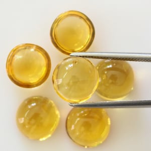 Natural Citrine Round 9mm and 10mm Citrine Round Cabochons Loose gemstone AAA Quality, Gemstone For Jewelry