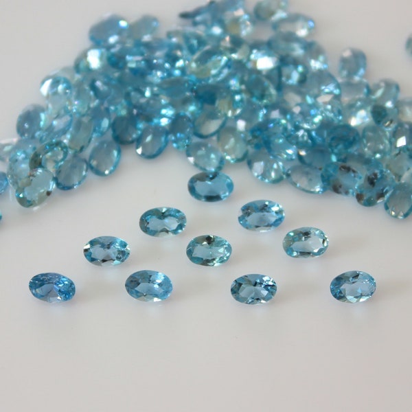 Natural Aquamarine Oval Faceted Deep Blue Colour Loose gemstone In Size 5X3 and 6x4mm AAA Quality, Inclusion Free